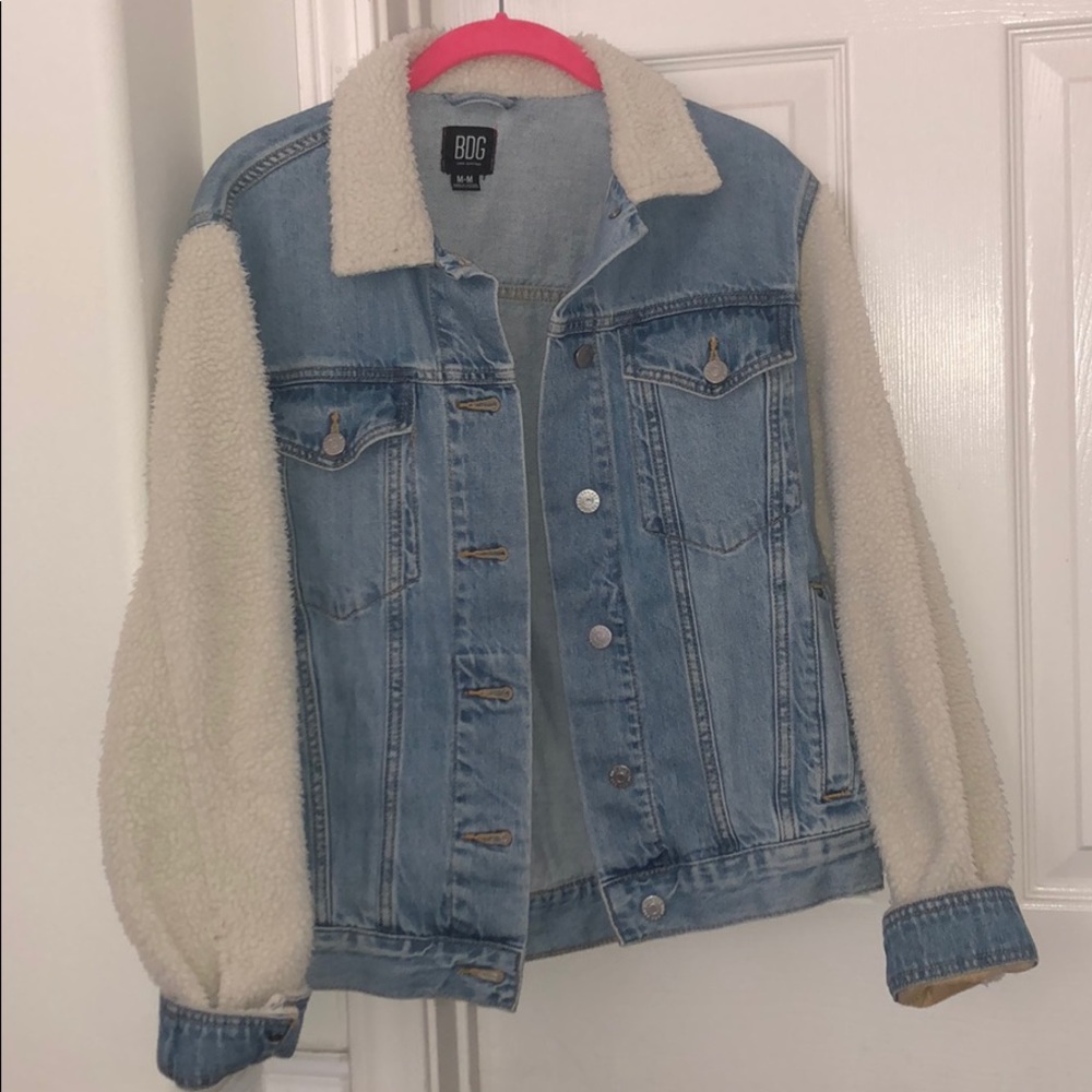 BDG Urban outfitters denim shearling jacket